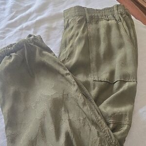 Anthropologie Silky Khaki Green Trousers